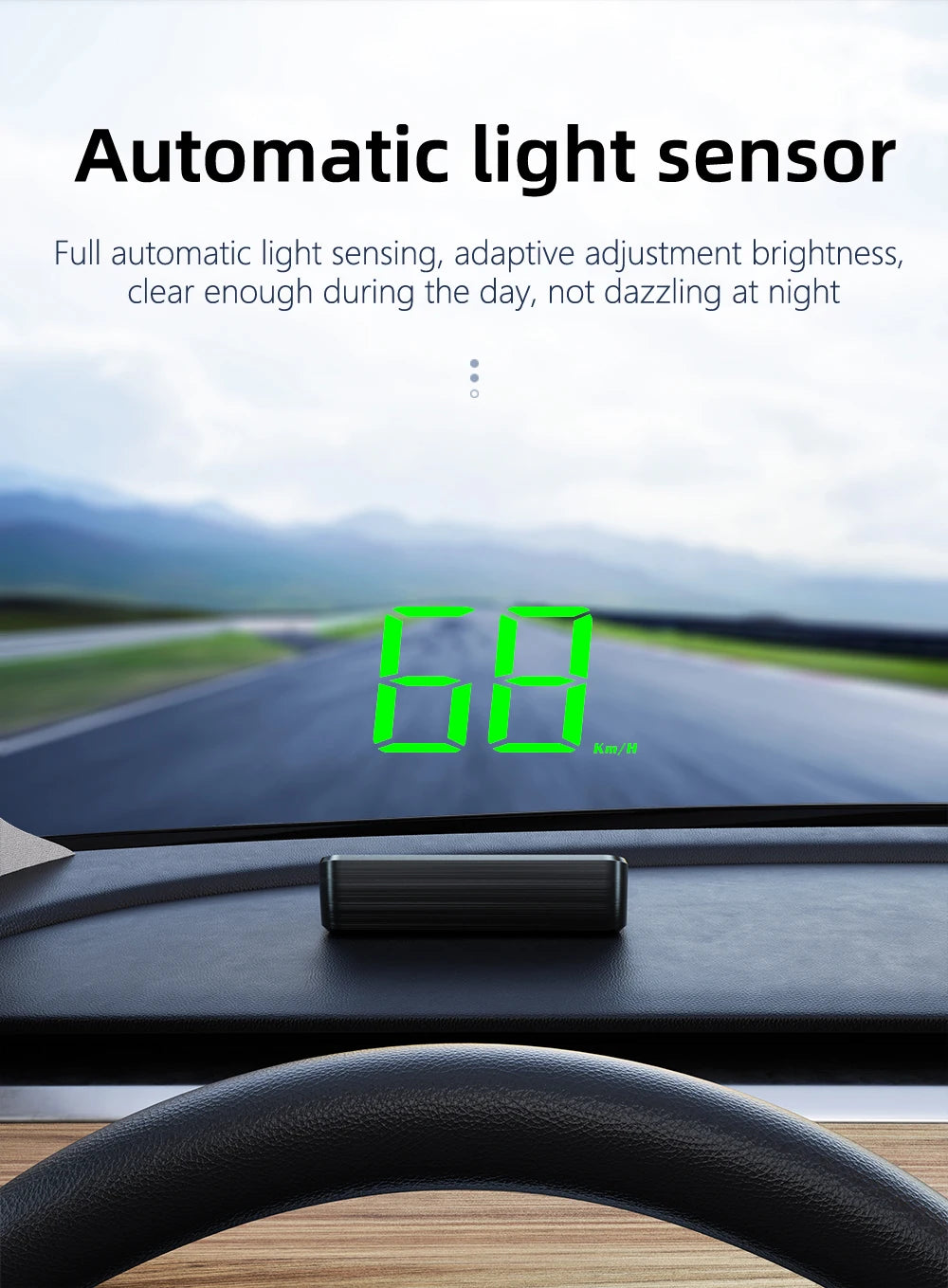 GPS Digital Head Up Display – Windshield Speedometer for Universal Auto