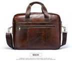 Genuine Leather Men Briefcase – Professional Laptop Messenger for Business