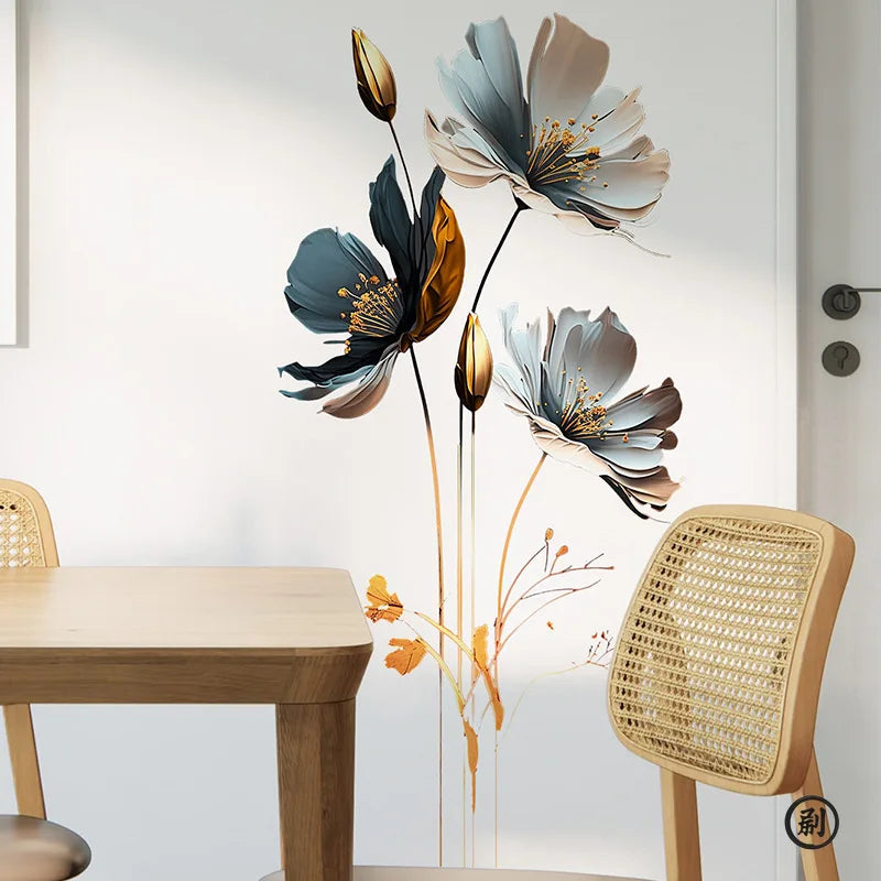3D Relief Floral Wall Stickers – Self-Adhesive Decor for Kids Bedroom