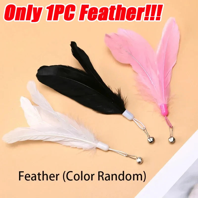Feather Cat Teaser Wand – Suction Cup Interactive Toy for Indoor Exercise