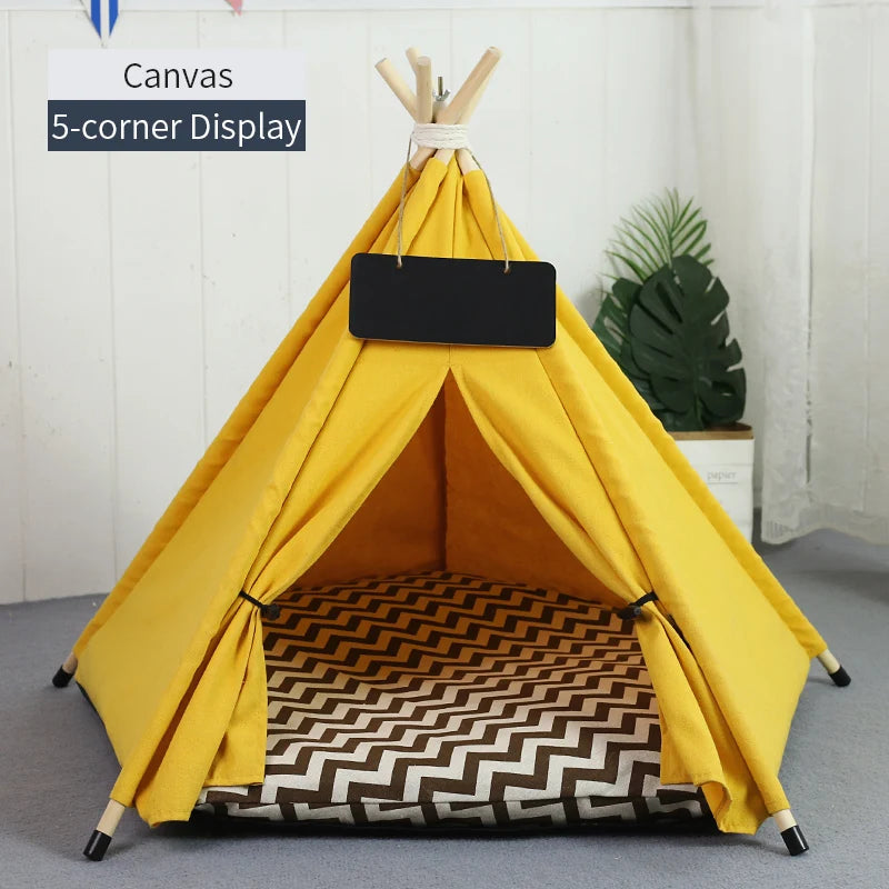 Portable Pet Teepee – Washable Indoor House for Cats and Small Dogs