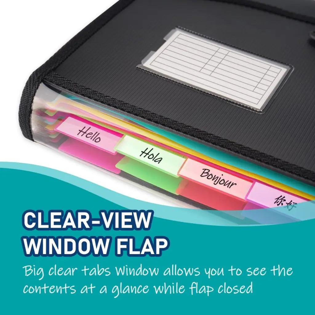 Expanding File Folder – 13 Pockets with Dividers for Document Organization