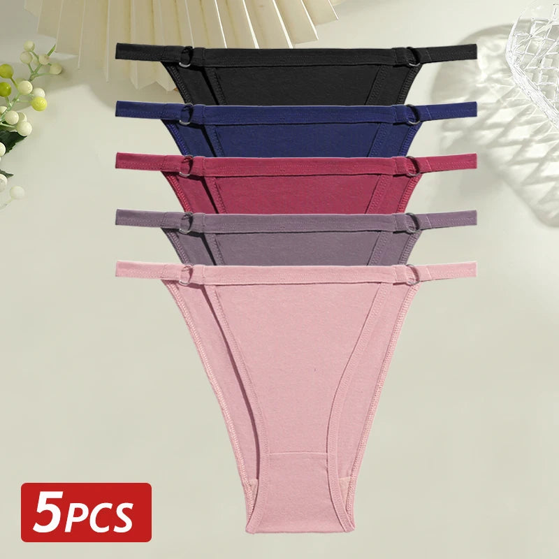 Cotton Low Rise Briefs – Metal Ring Hollow Panties for Women M-2XL