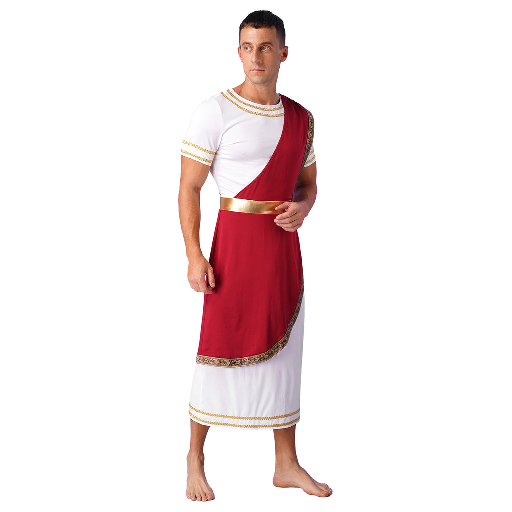 Ancient Greek Toga – Men’s Roman Robe for Halloween Cosplay Costume