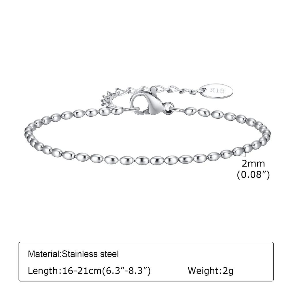 Stainless Steel Link Chain Bracelet – Stackable Silver Jewelry for Women