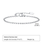Stainless Steel Link Chain Bracelet – Stackable Silver Jewelry for Women