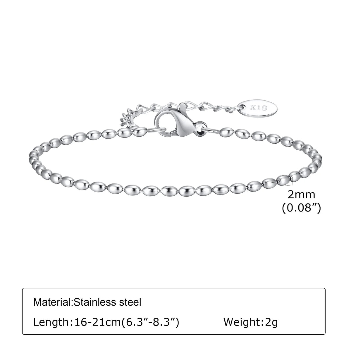 Stainless Steel Link Chain Bracelet – Stackable Silver Jewelry for Women
