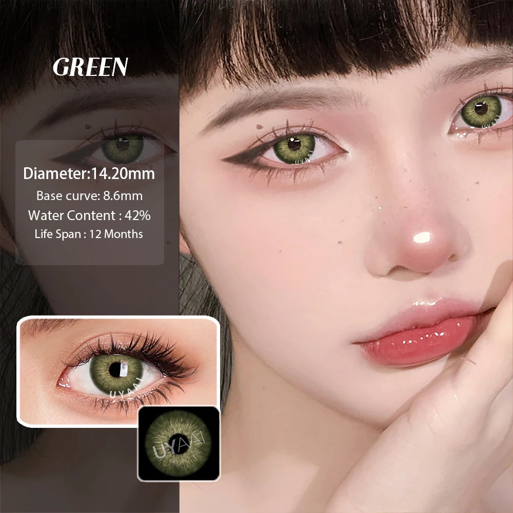 Color Contact Lenses – Natural 14.5mm Big Black and Brown Pupils for Beauty Makeup