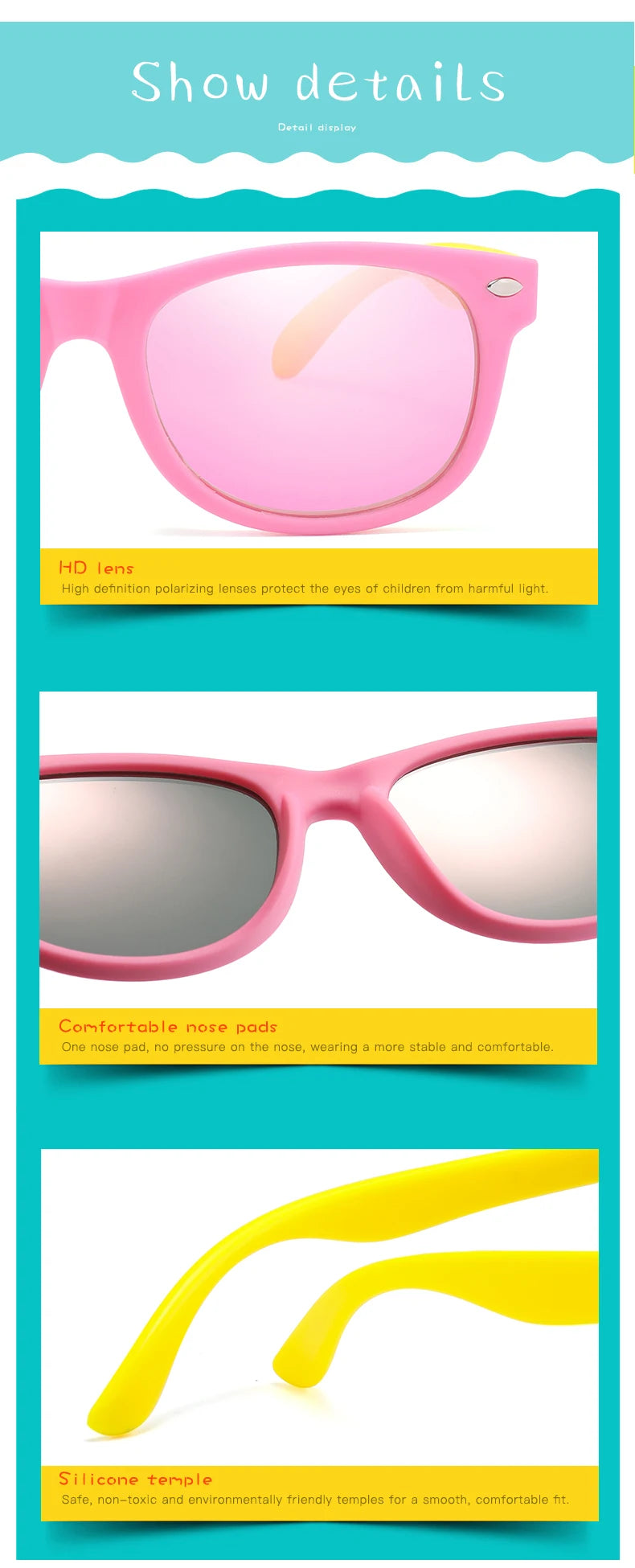 Silicone Kids Sunglasses – UV400 TR90 Goggles for Outdoor UV Protection