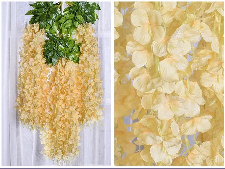 Silk Wisteria Hanging Vines – 110cm Artificial Flower Garland for Wedding Decor