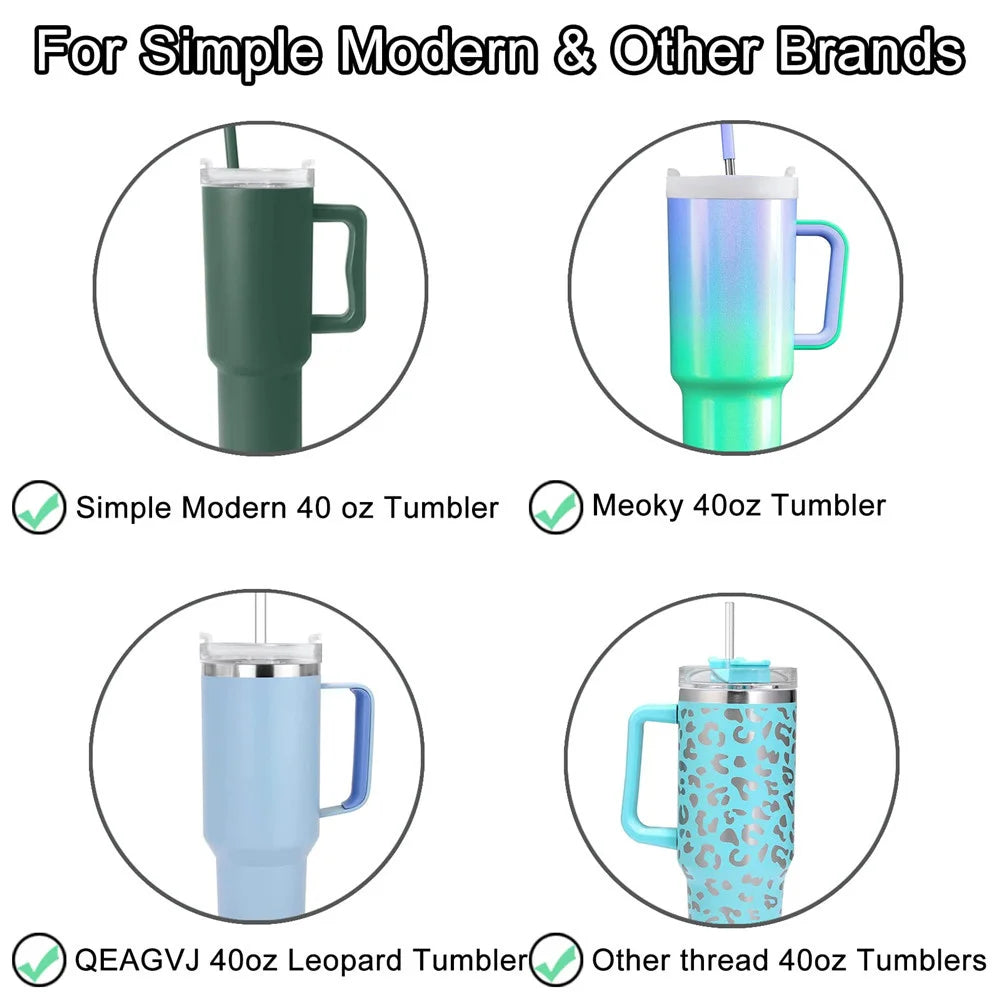 Silica Gel Replacement Lids – 40 Oz Leakproof Covers for Stanley Quencher Tumbler