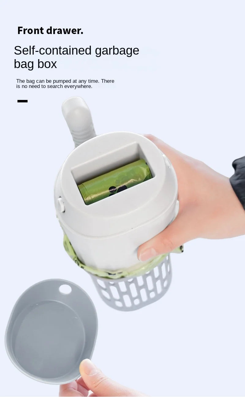 Cat Litter Scoop – Integrated Waste Bag Holder for Easy Pet Toilet Cleaning