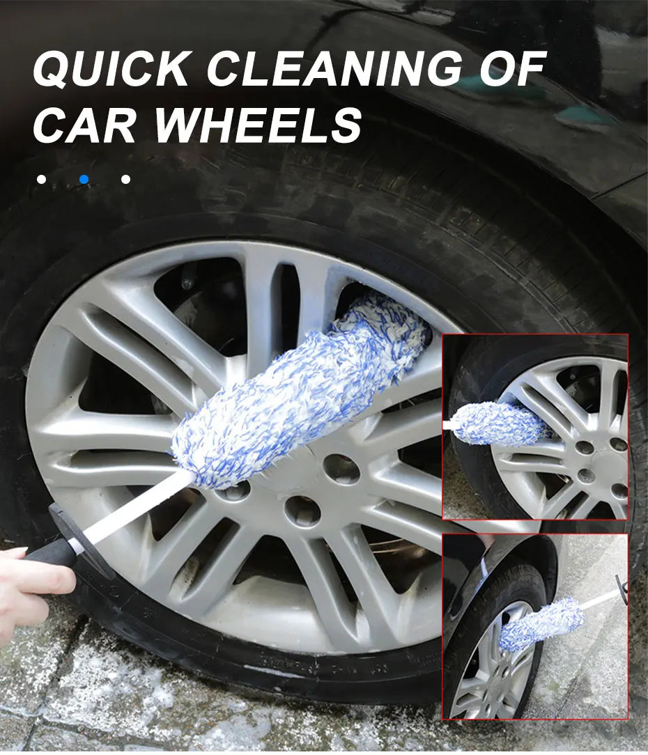 Car Wash Brush – Plush Non-Slip Tool for Wheels and Rims Cleaning