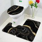 Abstract Marble Bath Mat Set – Geometric Non-slip Rugs for Bathroom Decor