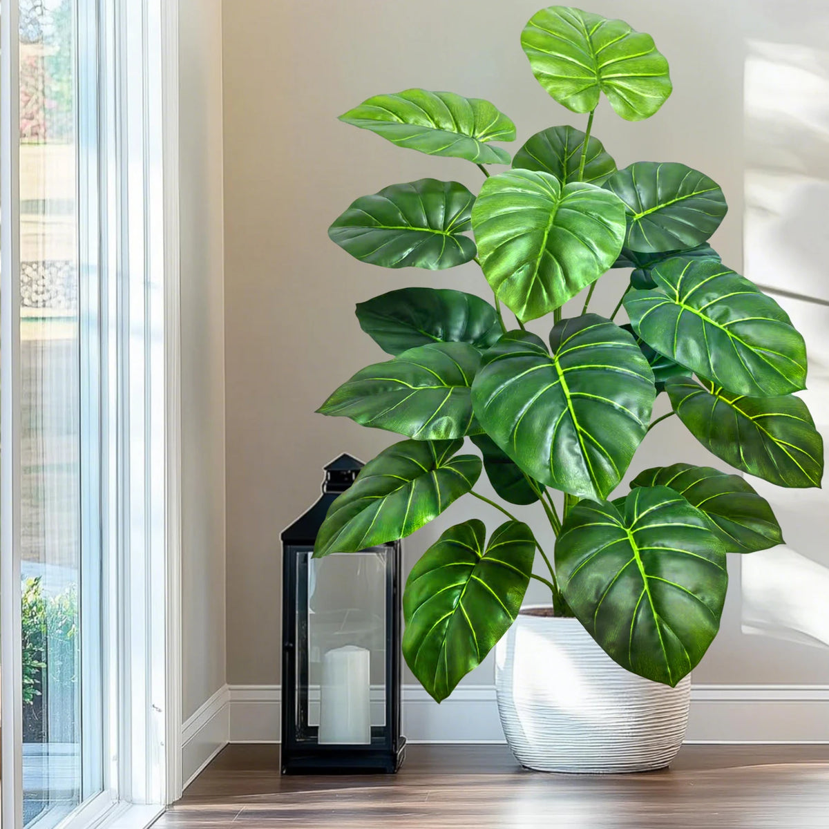 Artificial Tropical Leaf Plant – 60-103cm Potted Faux Greenery for Home Decor