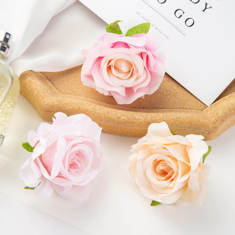 Artificial Silk Rose Heads – Decorative Flowers for Wedding Home Decor