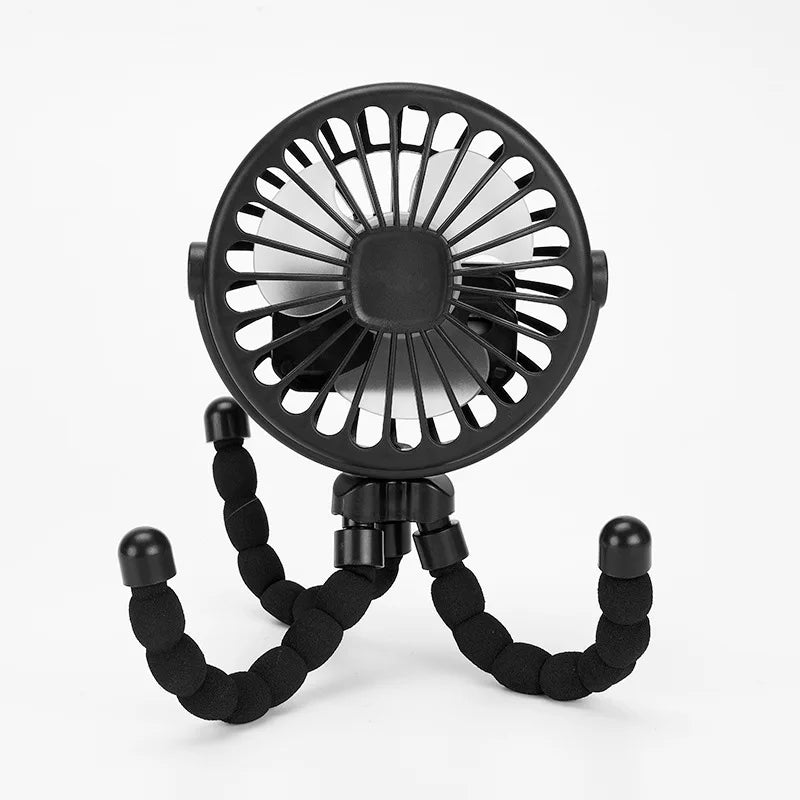 Flexible Tripod Stroller Fan – Rechargeable Personal Cooler for Travel