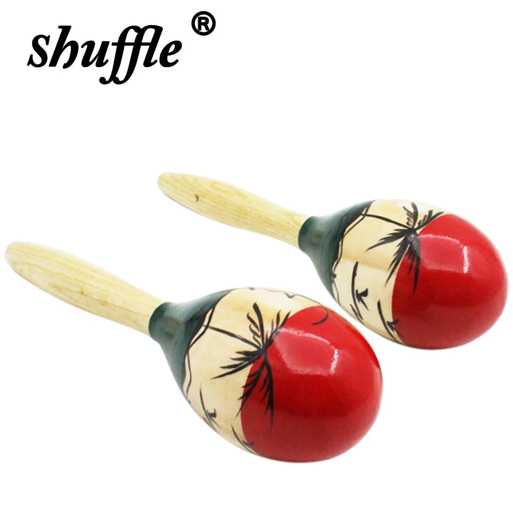 Wooden Maracas Shakers – Tropical Percussion Instrument for Kids Party Toys