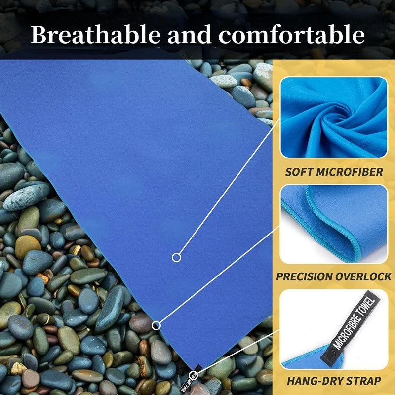 Quick-Drying Microfiber Sports Towel – Compact Travel Gear for Gym and Camping