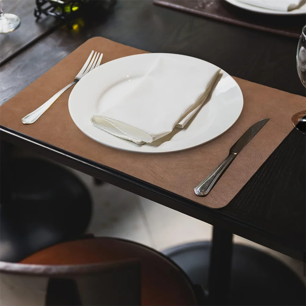 Faux Leather Placemats – Heat Resistant Non-Slip Table Mats for Dining Room
