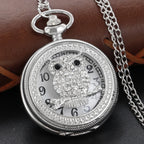Emerald Diamond Pocket Watch Necklace – Luxury Gold Pendant for Gift