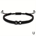 Initial Heart Braided Bracelet – Adjustable A-Z Friendship Jewelry for Gifts