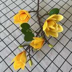 Silk Magnolia Flower Bouquet – Artificial Floral Decor for Wedding Party