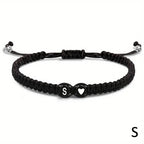 Initial Heart Braided Bracelet – Adjustable A-Z Friendship Jewelry for Gifts