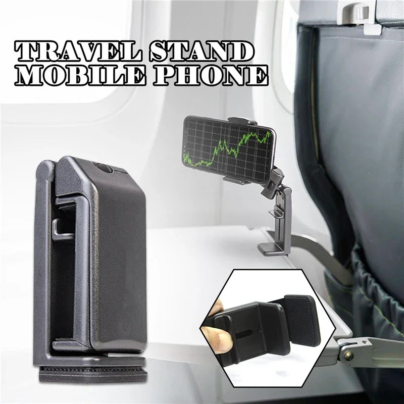 Airplane Phone Holder – Foldable Adjustable Travel Stand for Flight Seats