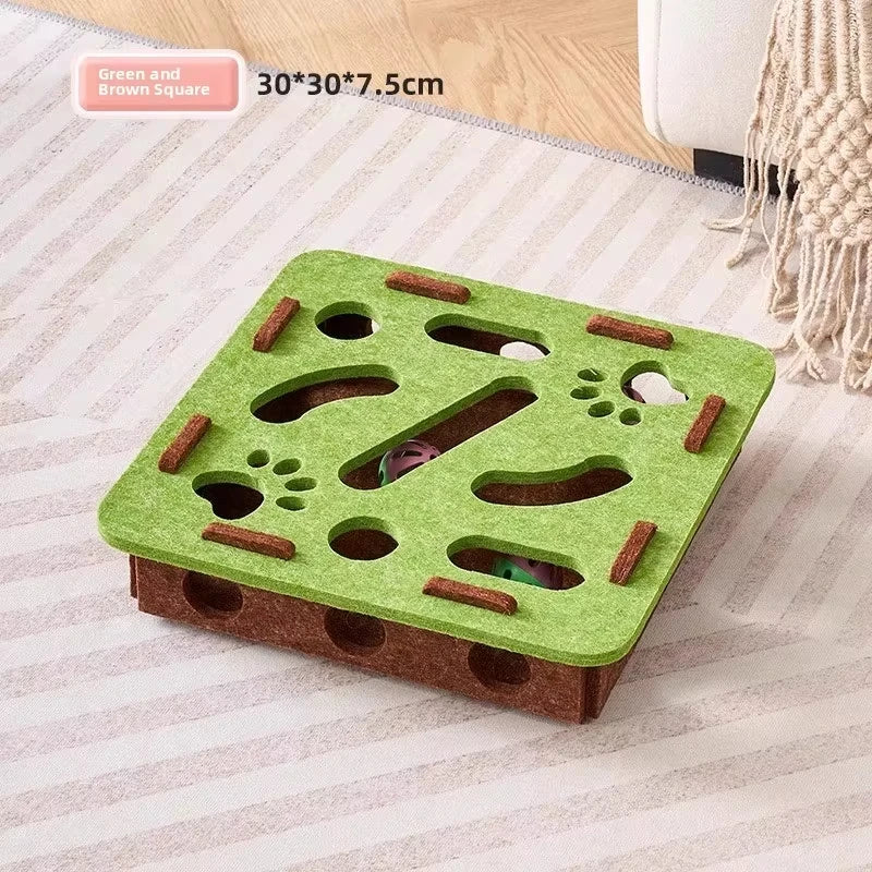 Felt Puzzle Box Toy – Interactive Hunting Exercise for Indoor Cats