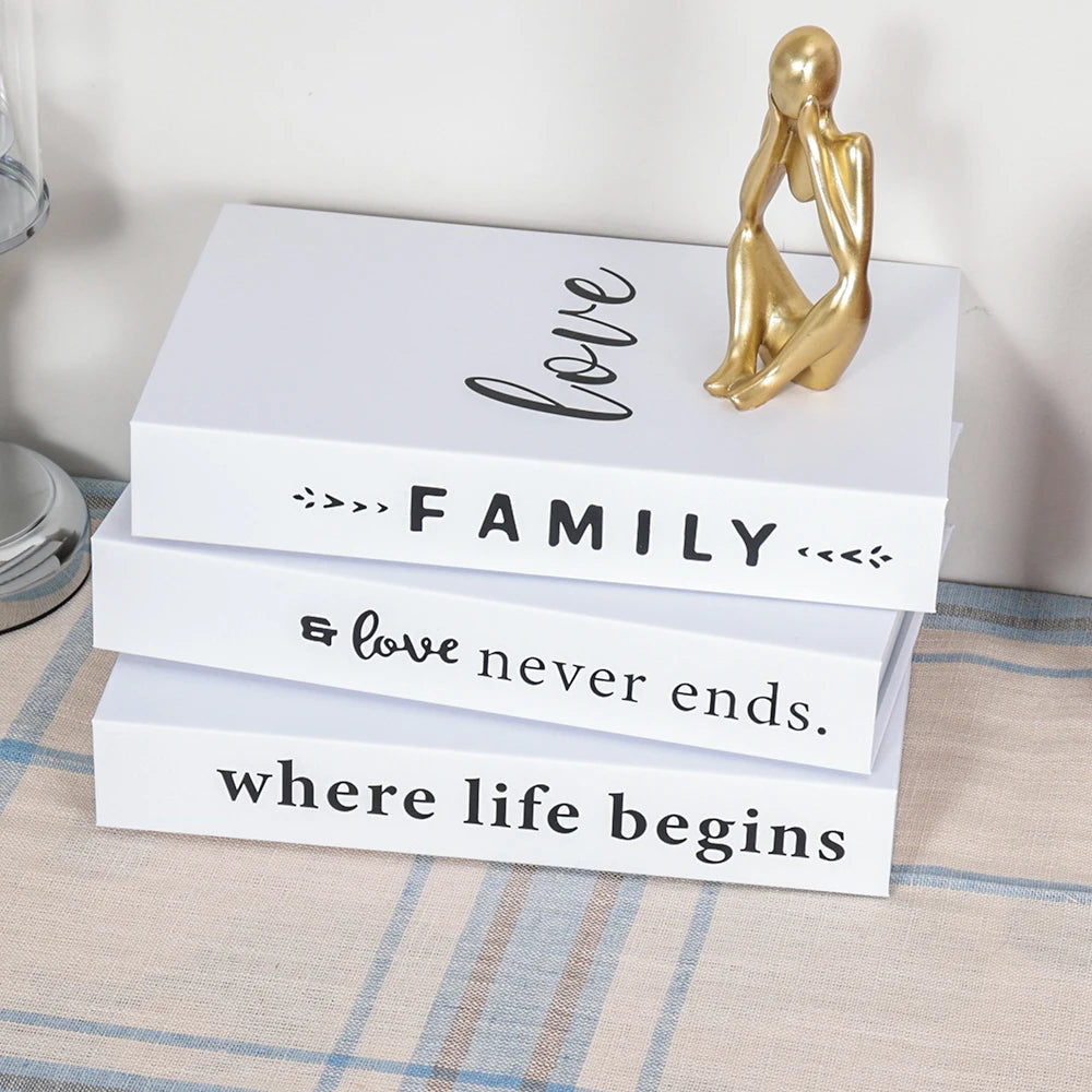 Decorative Simulation Books – Modern White Faux Props for Home Decor