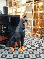 Doberman 3D Papercraft Sculpture – DIY Animal Model for Home Decor