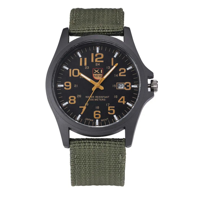 XINEW Nylon Band Quartz Watch – Military Casual Wristwatch for Men