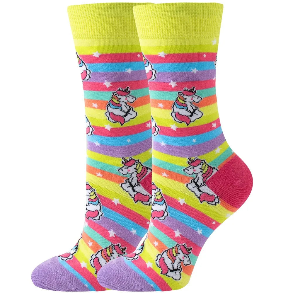 Colorful Cartoon Animal Crew Socks – Fun Harajuku Apparel for Men and Women