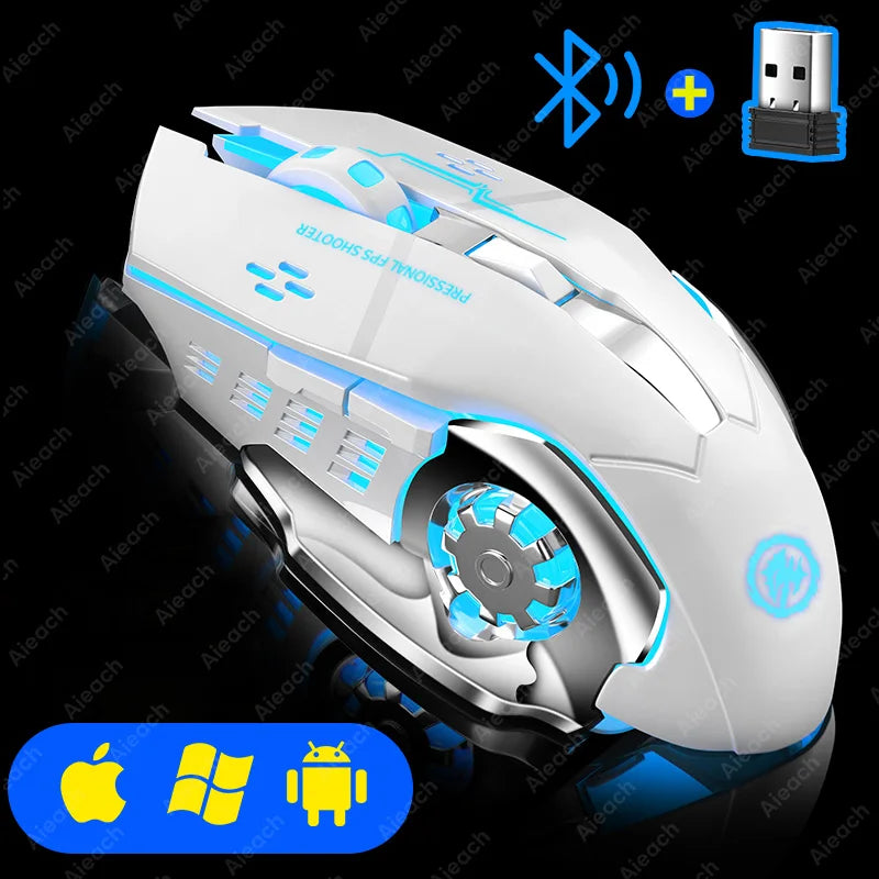 Wireless Gaming Mouse – Silent Bluetooth Mechanical PC Mouse for E-Sports