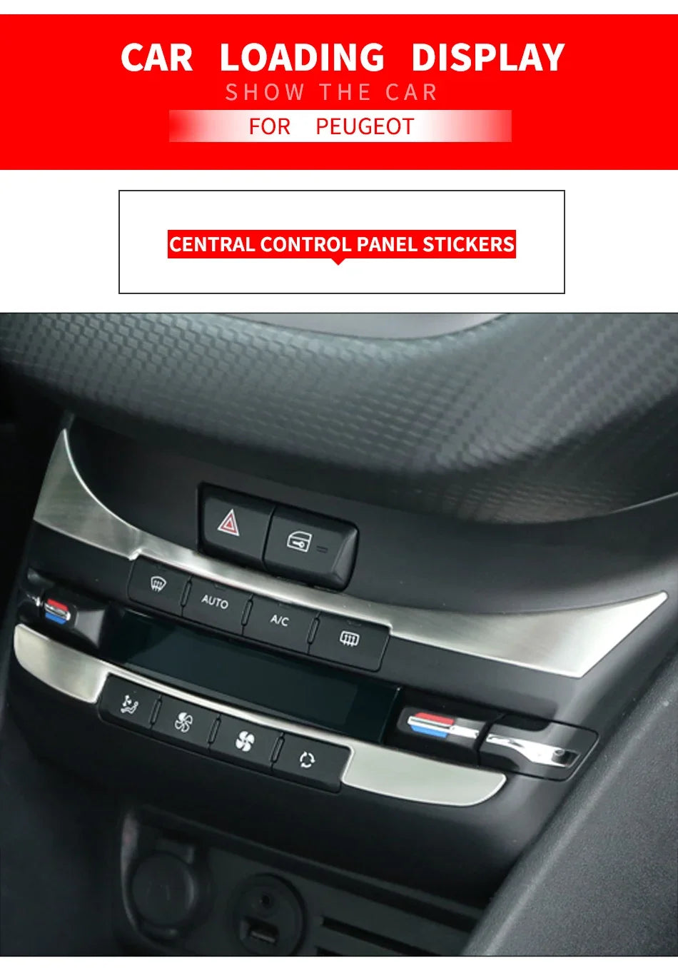 AC Control Panel Sequins – Interior Trim Stickers for Peugeot 208 2008