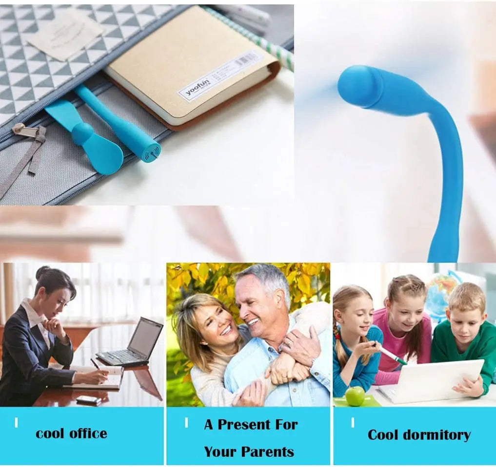 Portable Mini USB Fan – Flexible Bendable Cooling Gadget for Laptop and Travel