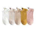 Embroidered Expression Ankle Socks – Kawaii Cotton Fashion for Casual Wear