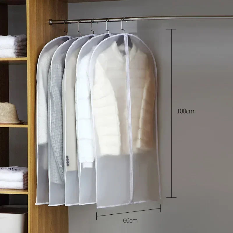 Transparent Zippered Garment Bag – Dustproof Cover for Suit and Dress Storage