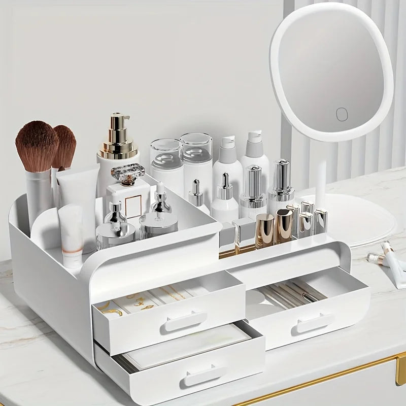 Large Plastic Makeup Organizer – Multi-Drawer Storage for Vanity Desktop