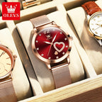 Quartz Women's Watch – Milanese Mesh Band with Diamond Accents for Daily Wear