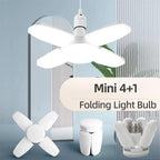 Foldable LED Fan Bulb – Adjustable 28W Ceiling Light for Garage and Warehouse
