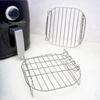 Stainless Steel Air Fryer Rack – Grill Stand with Skewers for Cooking