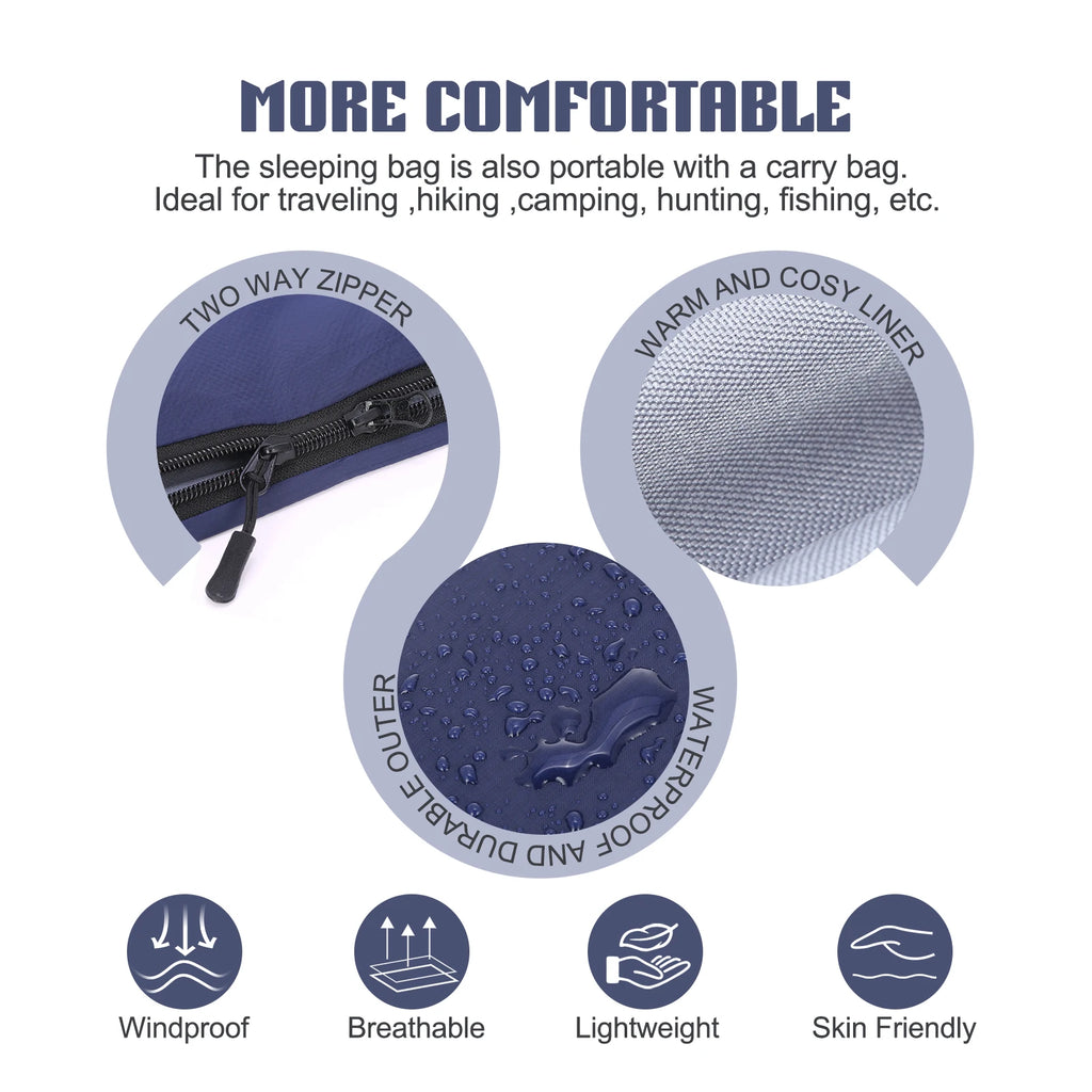 Ultralight Envelope Sleeping Bag – Compact Portable Gear for Camping Travel
