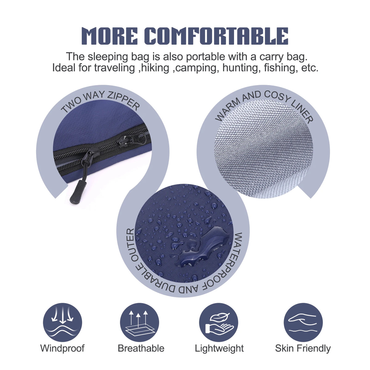 Ultralight Envelope Sleeping Bag – Compact Portable Gear for Camping Travel