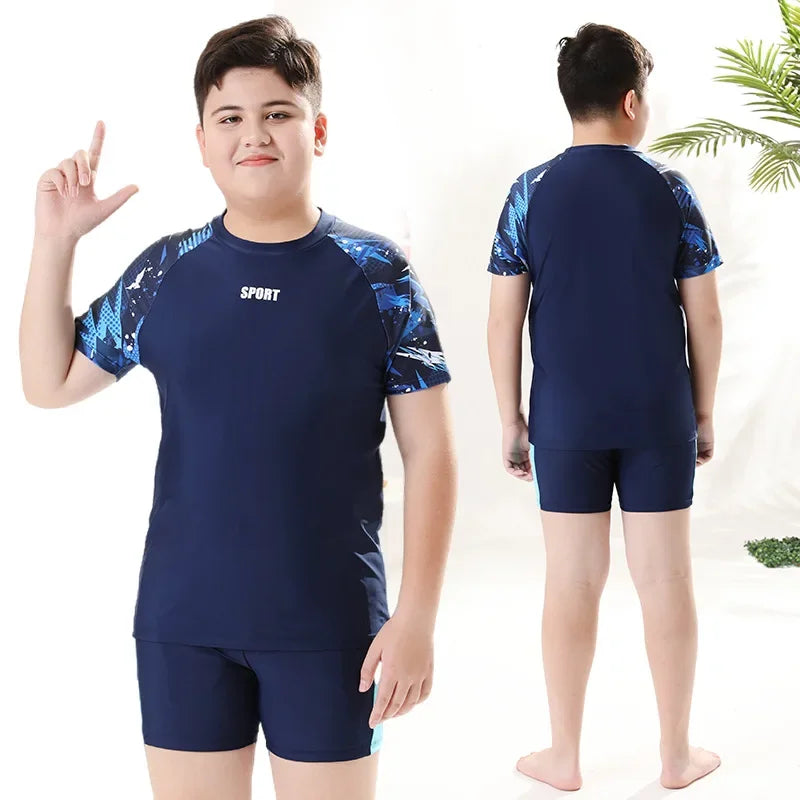 Boys Two-Piece Swimsuit – UV Protection Swimwear for Summer Swimming