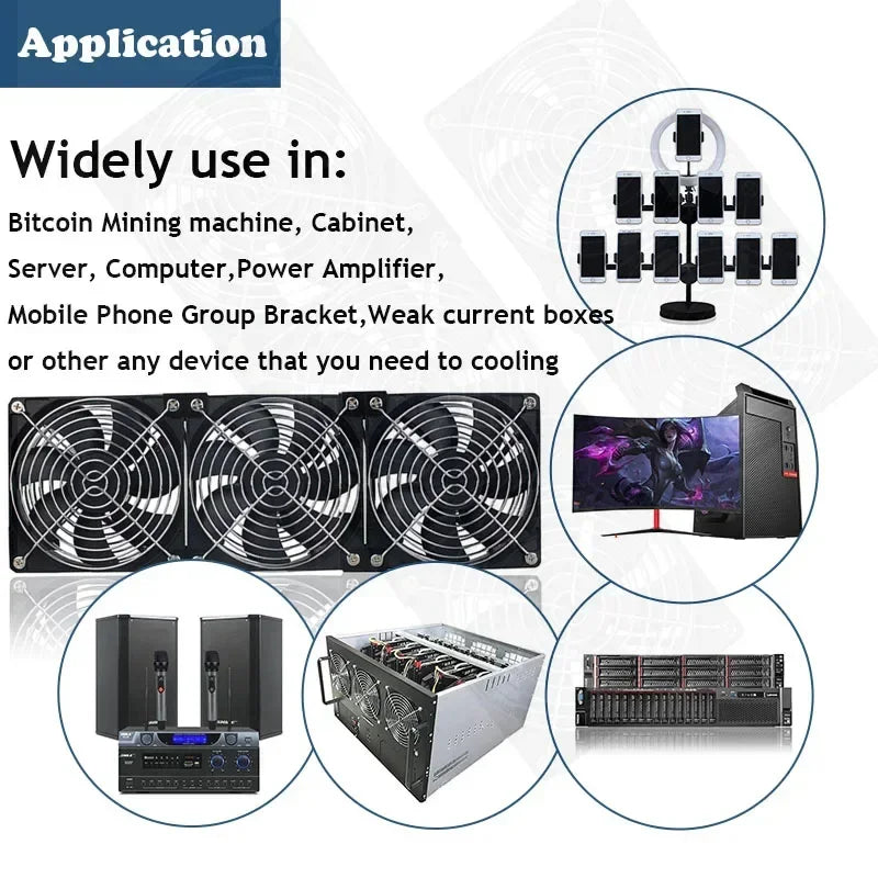 120mm High Speed Cooling Fan – 3000RPM Chassis Radiator for Server Workstations