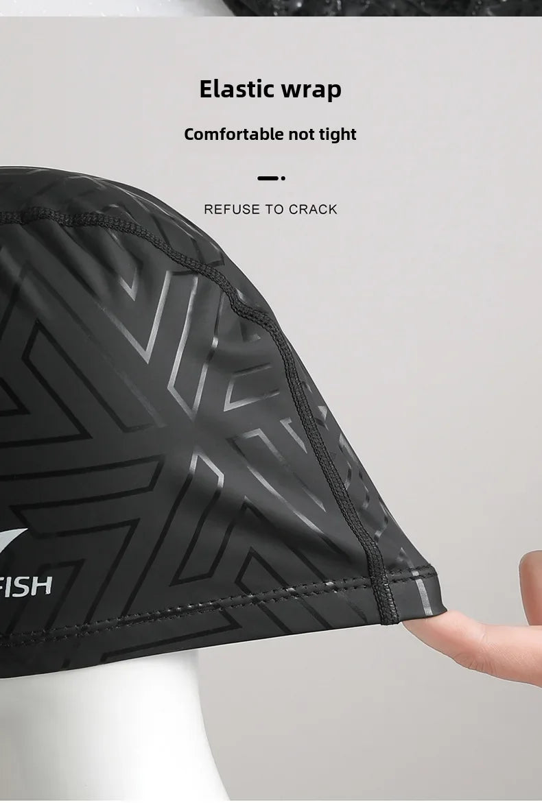 Waterproof PU Swimming Cap – Unisex Adult Professional Hat for Lap Training
