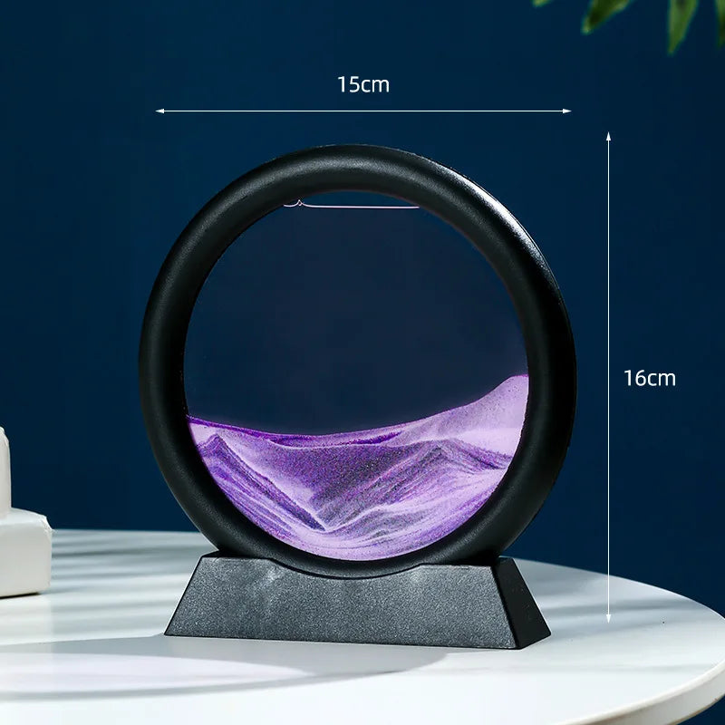 3D Moving Sand Art Frame – Dynamic Liquid Hourglass for Office Home Decor