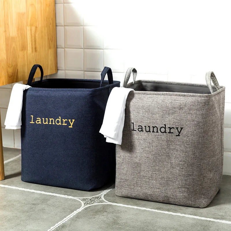 Foldable Jute Laundry Basket – Large Capacity Fabric Storage for Bathroom